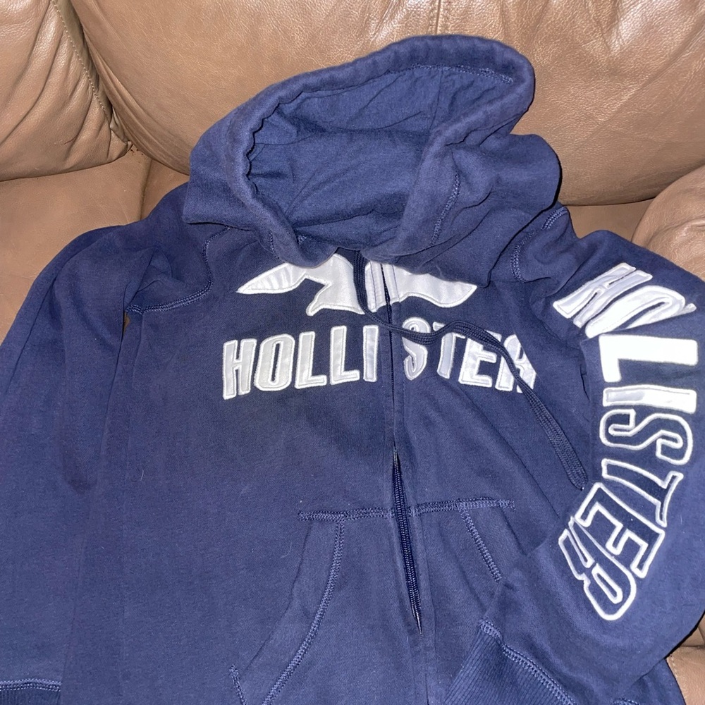 Hollister Navy Blue Hoodie Jacket zip up small